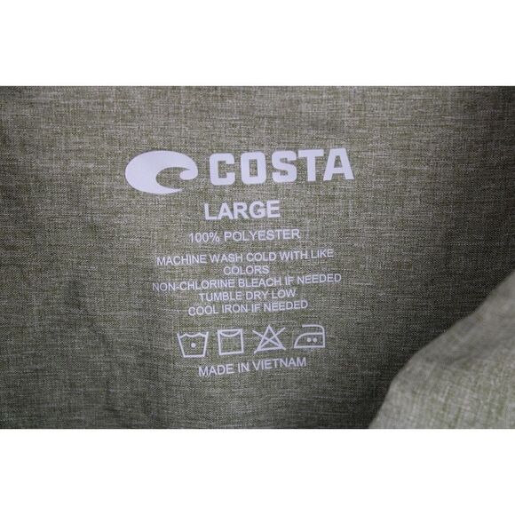 Costa Large Button Down Shirt Olive Green Short Sleeve Nwt - Picture 8 of 8